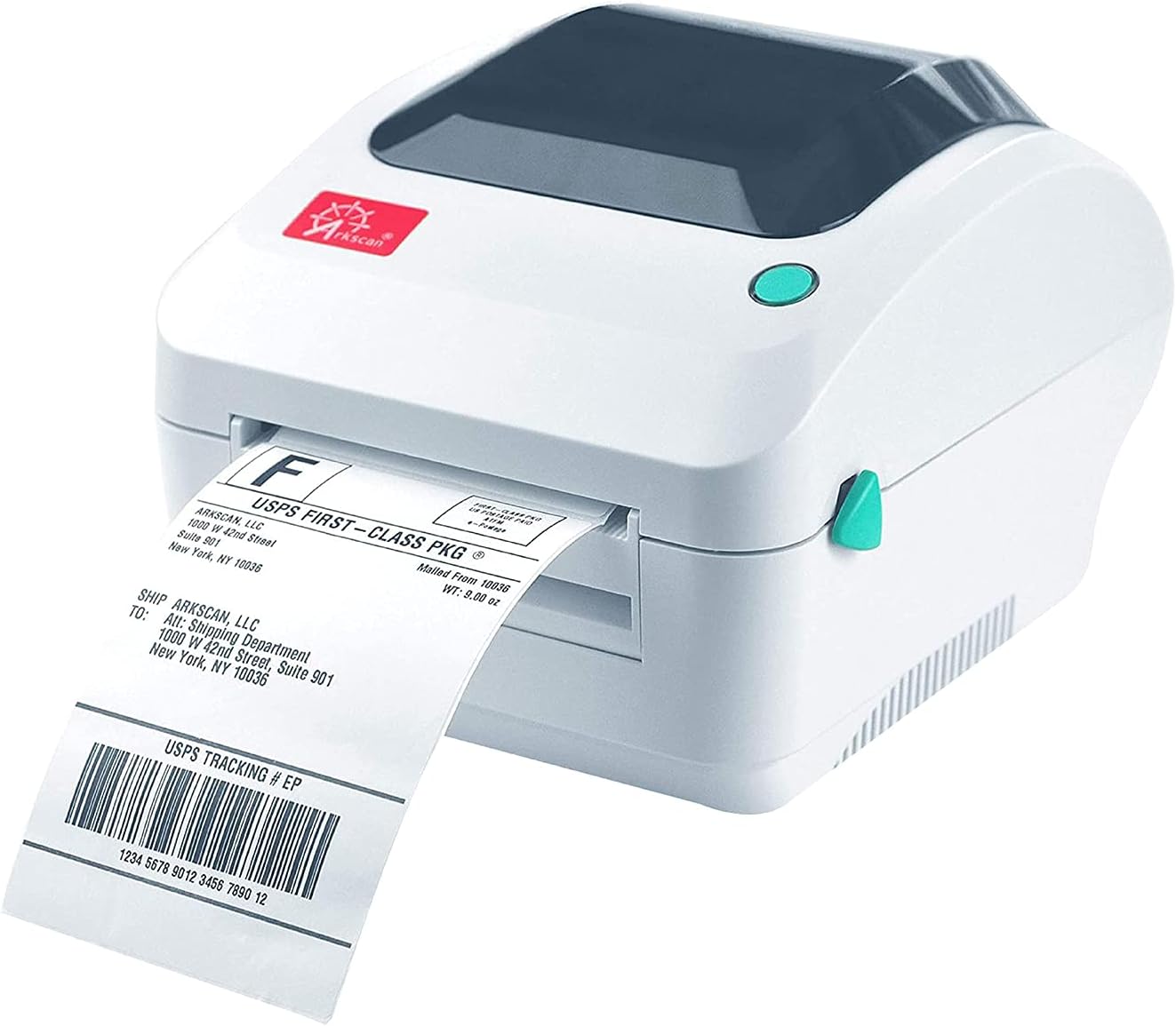 Arkscan 2054A Shipping Label Printer for Windows Mac Chromebook Android, Supports Amazon Ebay Paypal Etsy Shopify ShipStation Stamps.com UPS USPS FedEx DHL, Roll & Fanfold 4x6 Direct Thermal Label
