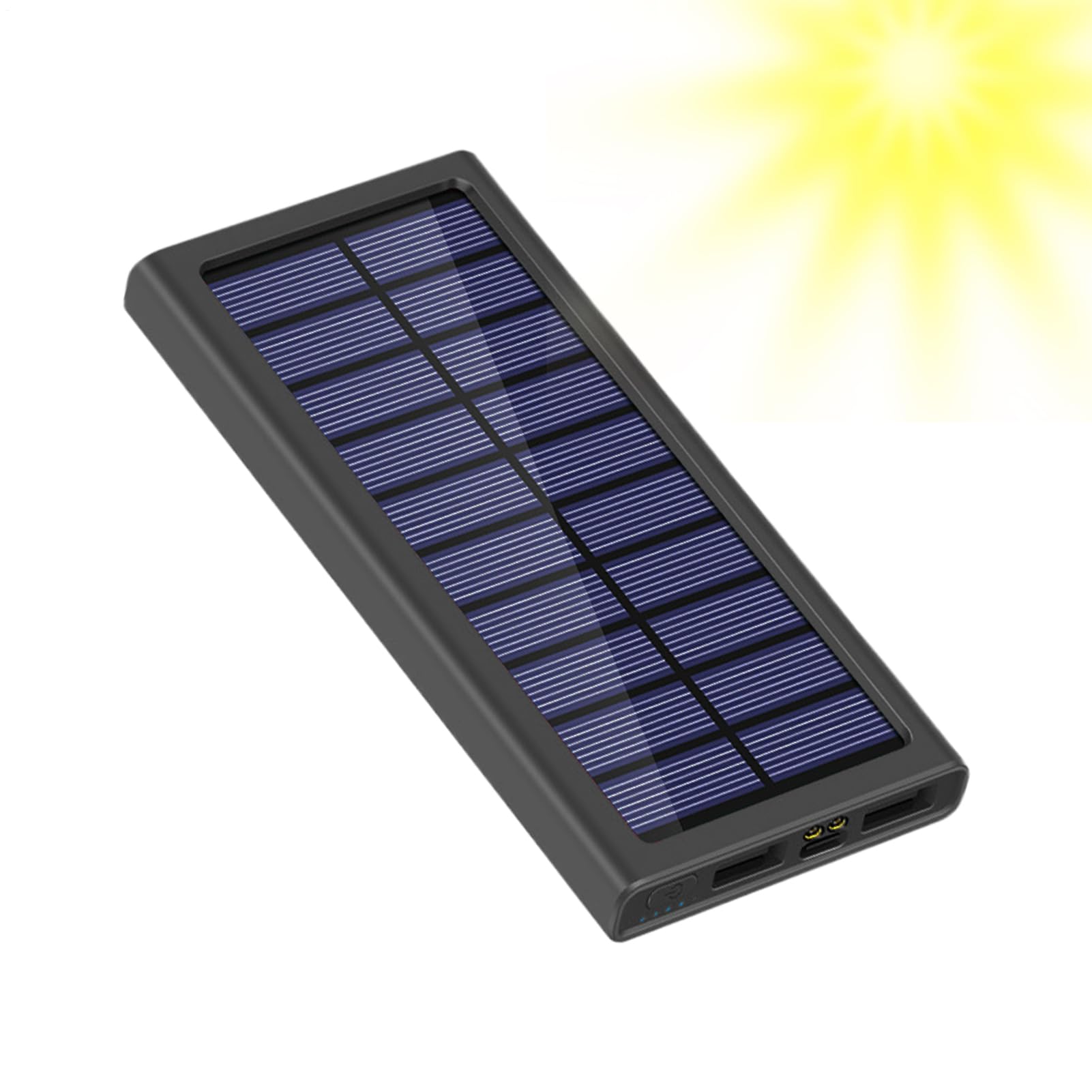 Power Bank Solare 10000mAh Batteria Portatile | Caricatore Smartphone Per Campeggio Escursionismo Outdoor Emergenza Backpacking Trekking