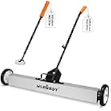 36-Inch Rolling Magnetic Sweeper with Wheels | 40-Inch Telescoping Magnetic Pickup Tool | Adjustable Handle | 55-Pound Capacity Heavy-Duty Magnet to Pick Up Nails