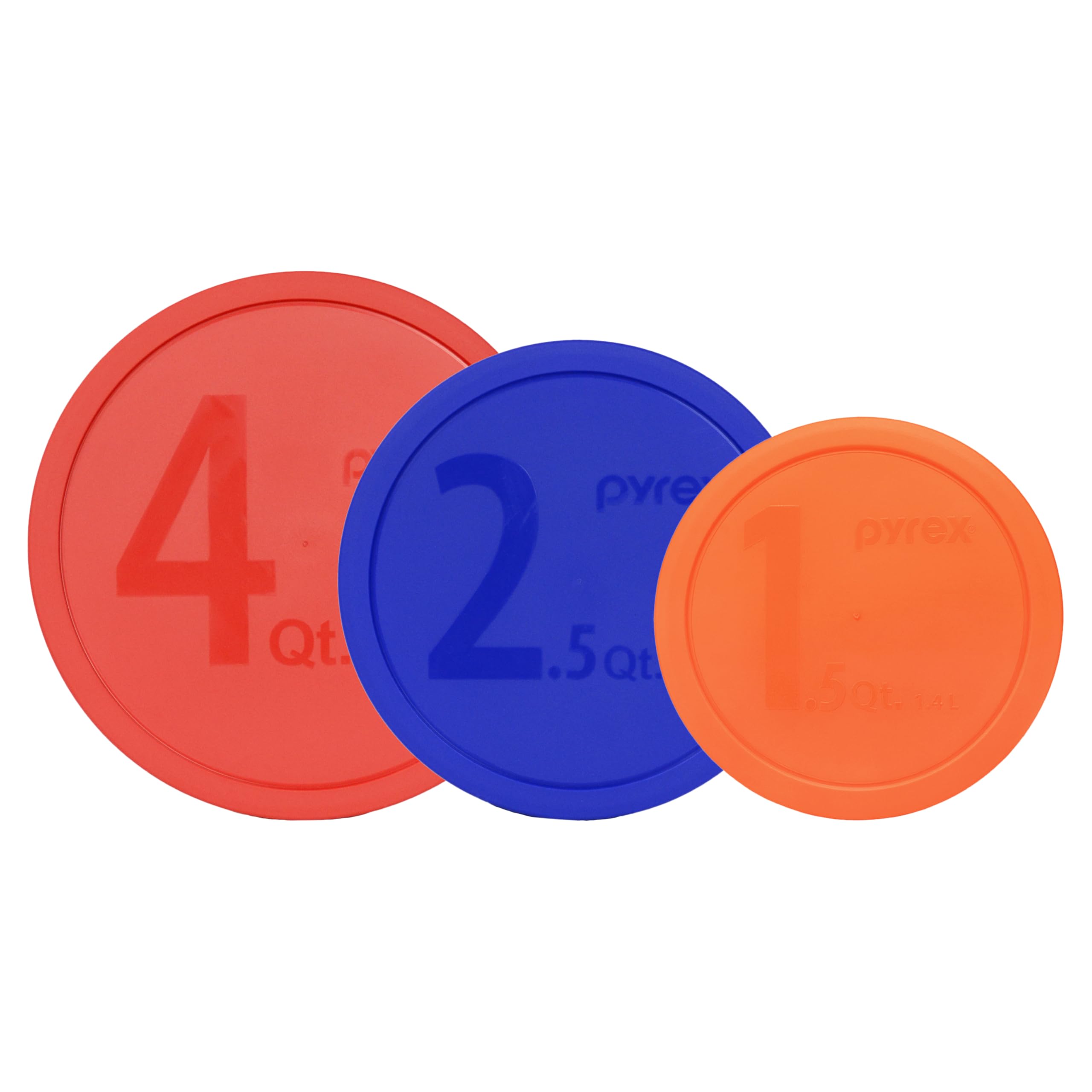 Pyrex Lids Set - Red, Blue, Orange -1 Pyrex Lids Set - Red, Blue, Orange -1