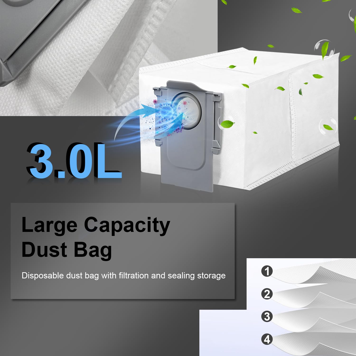 Kit di accessori di ricambio per Roborock Qrevo Curve/Qrevo Curv/Qrevo Curv S5X/Qrevo Edge Robot Aspirapolvere, 1 Spazzola Principale, 4 Filtri, 6 Spazzole Laterali, 6 Panni Mop, 4 Sacchetti
