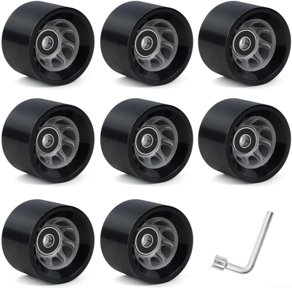 8 Pack Indoor Quad Roller Skate Wheels for Roller Derby Speed Skating, Artistic,Rink & Rhythm Skates, PU Wear-Resistant Wheels Double-Row Roller Skates Accessories