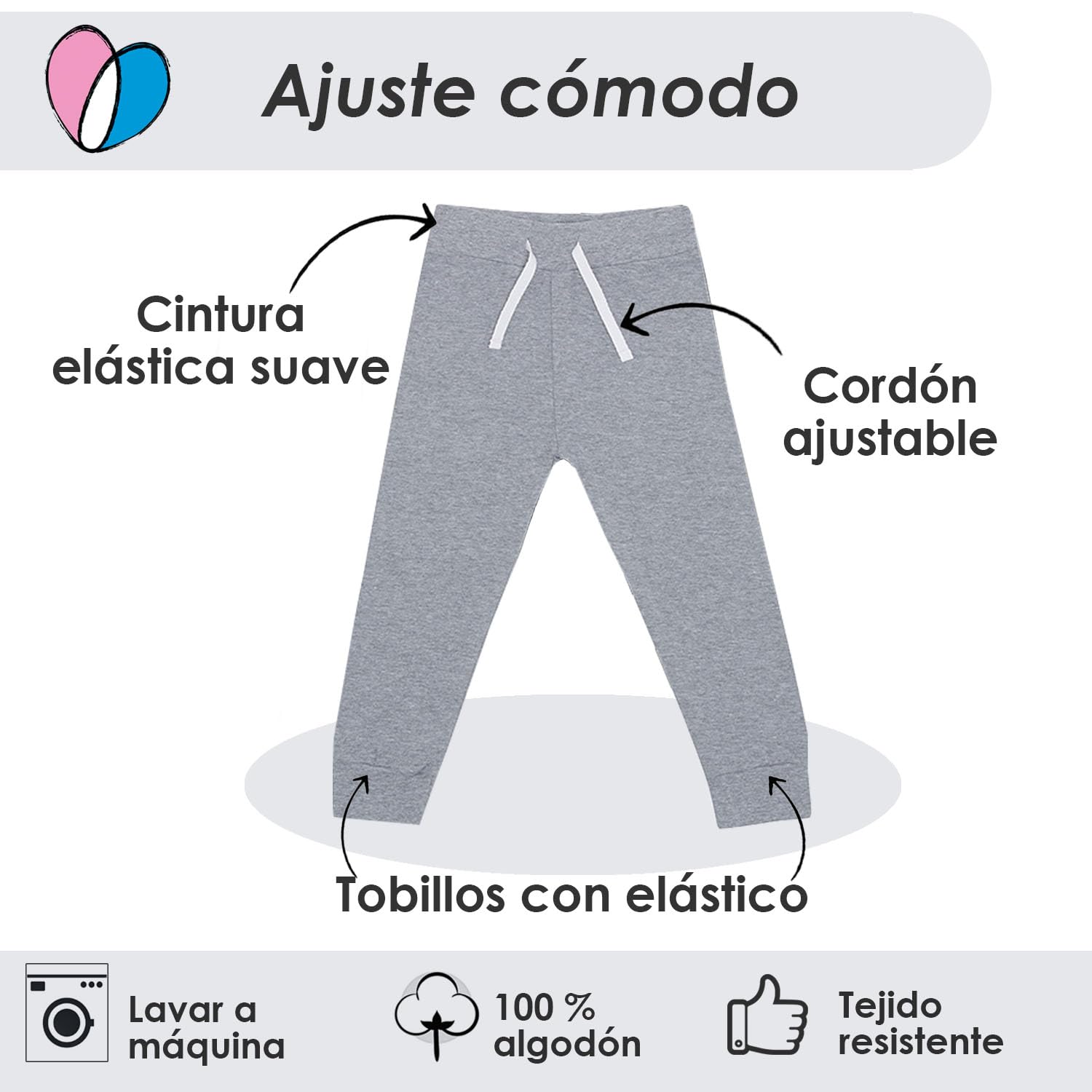 Lovjoy Pantalón Chándal Bebé Niños - Pack 3 o 5 Colores - 1-4 años - Calidad Comodidad - 100% Algodón Suave - Cintura Elástica – Unisex