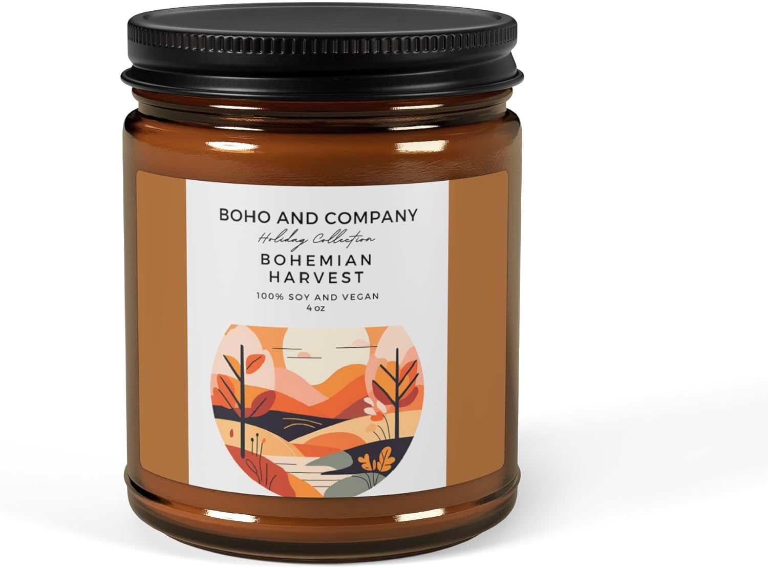 Fall Scented Bohemian Harvest Candle, Autumn Decor Home