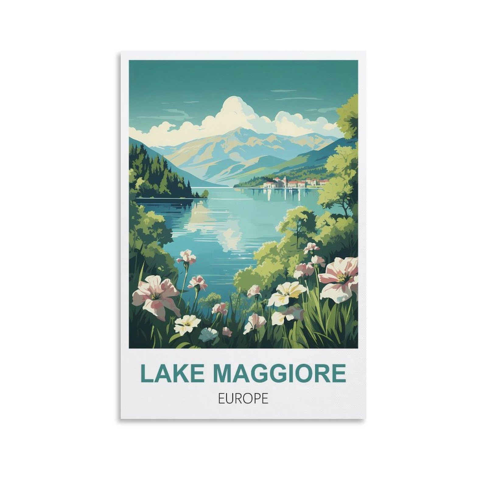 Nprzm A030 Metal Tin Sign Plaque Poster Lake Maggiore Europe Cave Signs Art Plaque Poster Wall Decor For Home Kitchen Bar Club Coffee Shop Orchard Decoration 20X30cm