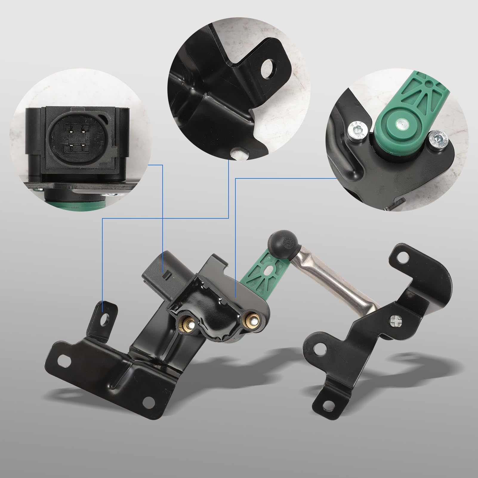 Niveausensor Höhensensor Hinten Links Kompatibel Mit Q3 8UB 8UG CC EOS Passat B7 362 3C2 365 Golf VI 5K1 Scirocco 137 138 Tiguan 5N Touran 1T3 3C0941307A Koppelstange Höhen-Sensor