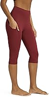 Vista 26 de ODODOS - Leggings capri de cintura alta para mujer con bolsillos, control de abdomen, no se transparentan, para entrenamiento atlético, running