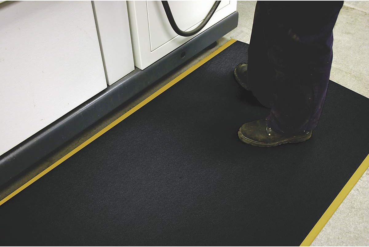 COBA Europe Anti-Fatigue Orthomat Charcoal/Yellow 0.9m x 1.5m, Vinyl, other, 0.9 x 1.5 m