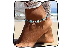 Bohemian Turquoise Ankle Bracelet: A Touch of Vintage Charm for Your Summer Style