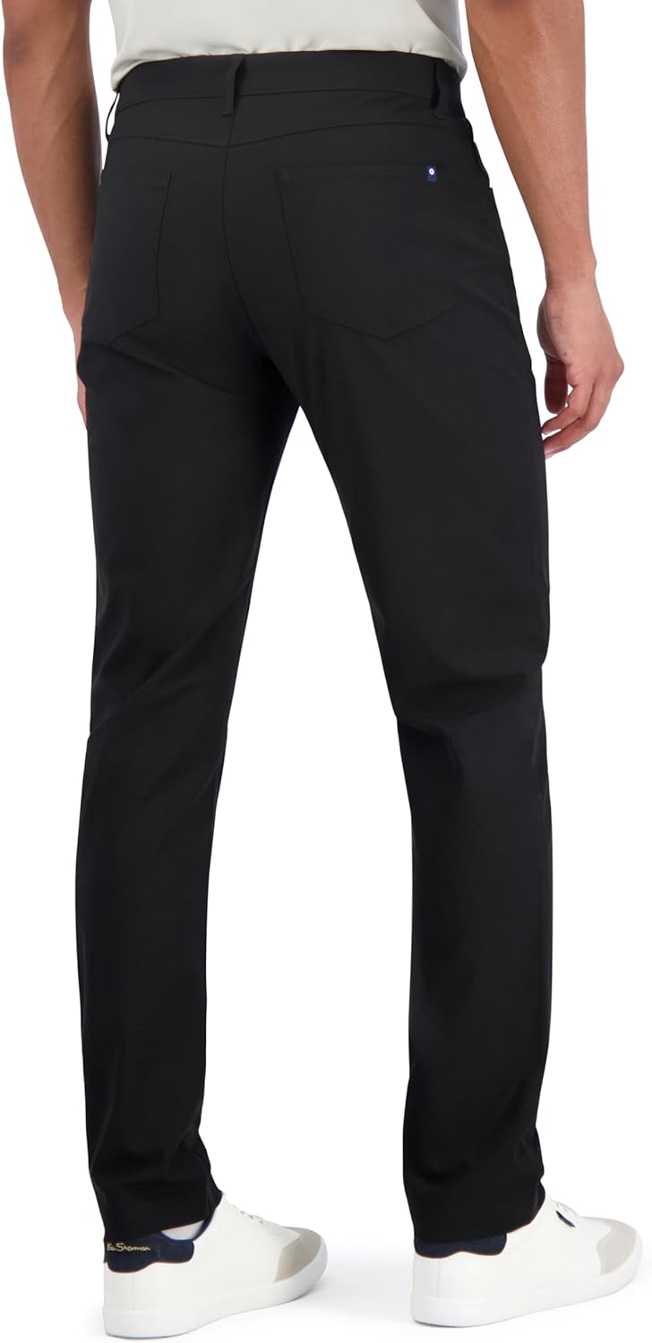 Ben Sherman Men's Performance Golf Pants – Four-Way Stretch, Quick-Dry, Wrinkle-Resistant Casual Pants, Grip Waistband, Onyx, 32 X 30 - Image 3