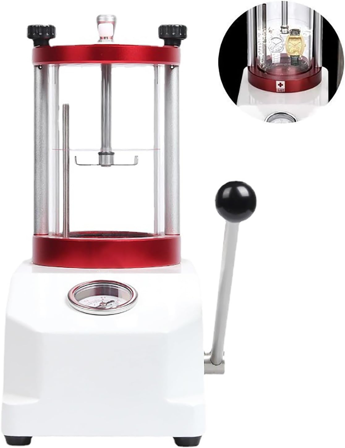 Watch Water Pressure Tester, 65mm Diameter, 72mm Height, 0.3-0.6MPa Air Pressure Range, Effort-Saving Tool for Watch Testing and Maintenance.