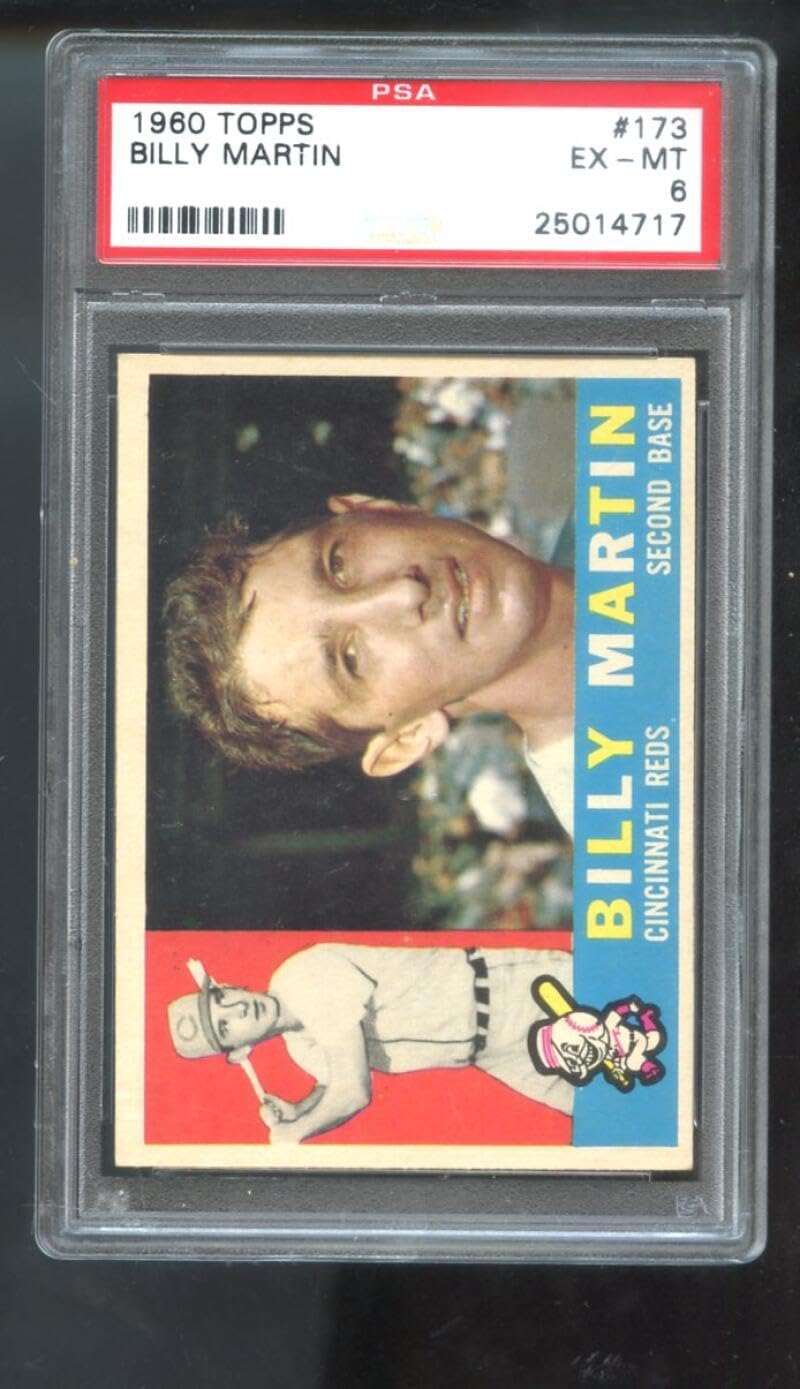1960 Topps #173 Billy Martin PSA 6 Graded Baseball Card MLB Cincinnati Reds
