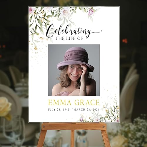 Miniatura 4 de Letrero de bienvenida funerario personalizado, decoraciones conmemorativas por la pérdida de un ser querido, letrero conmemorativo de celebración de