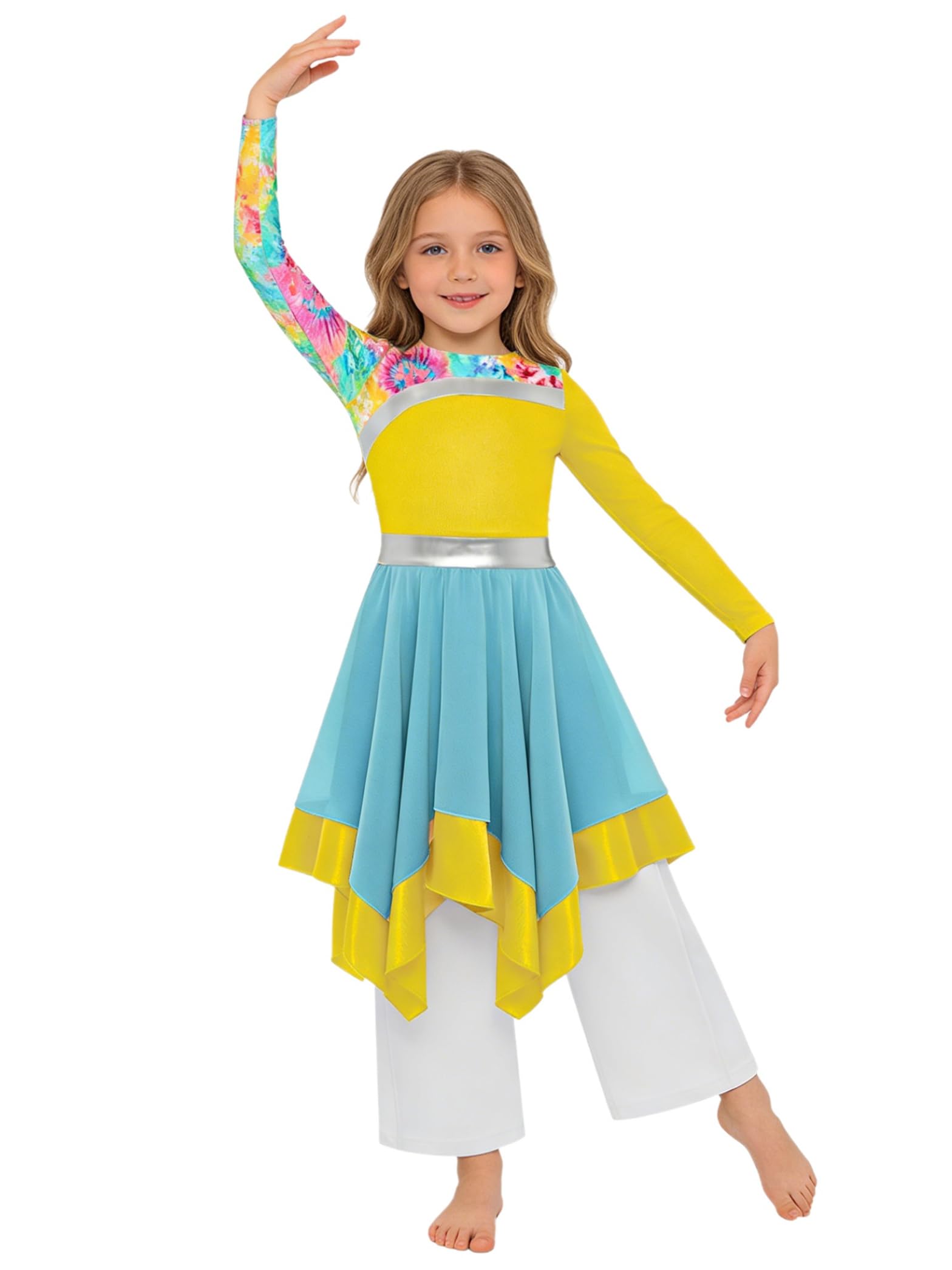 Robe lyrique manches longues et pantalon fluide danse chrétienne - 7