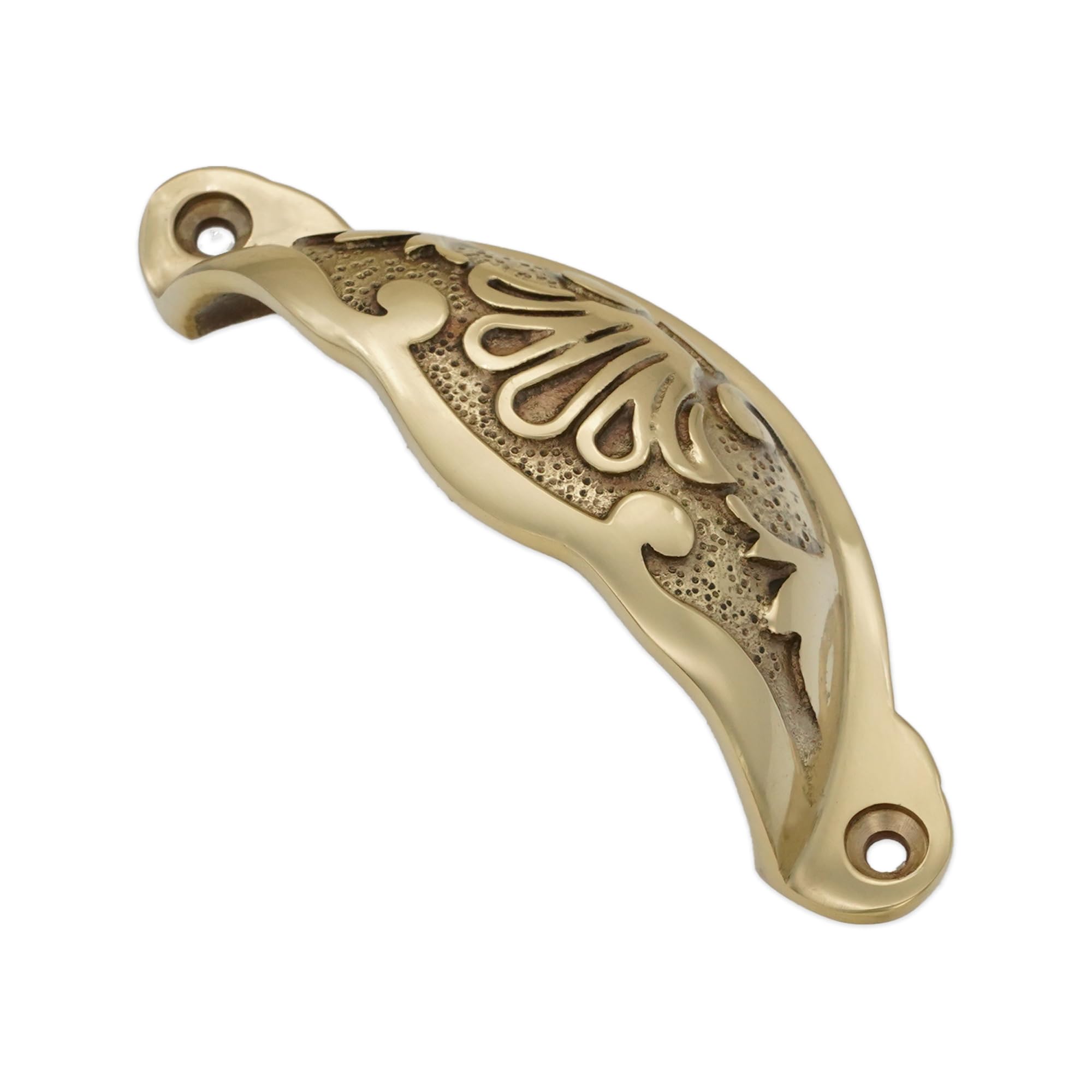 Infinity Decor Paquete de 4 tiradores de latón macizo con acabado de latón pulido adecuado para armarios de cocina, cajones, puertas de muebles, 100 mm