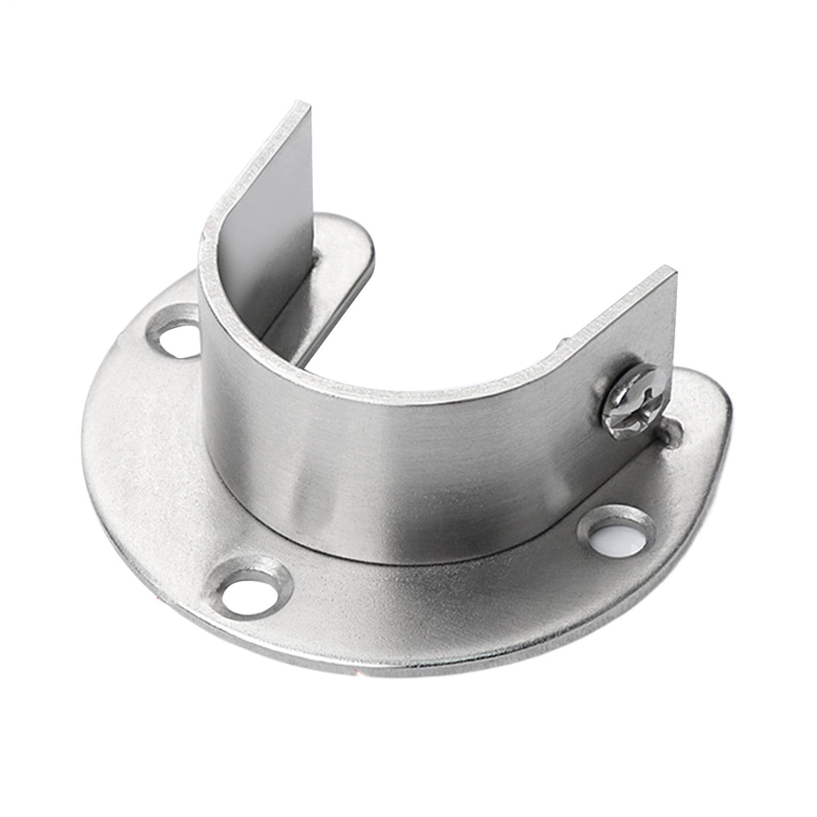 Muiltvoe Wardrobe Bracket Flange Rod Holder – Steel, Heavy Duty U Bracket, Support | For Sturdy Closet End Holder, Bath Shower
