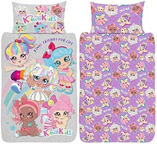Kindi Kids Single Duvet Cover - Official Reversible Bedding Set - Polycotton - Marsha Mello, Donatina, Jessicake and Summer Peaches