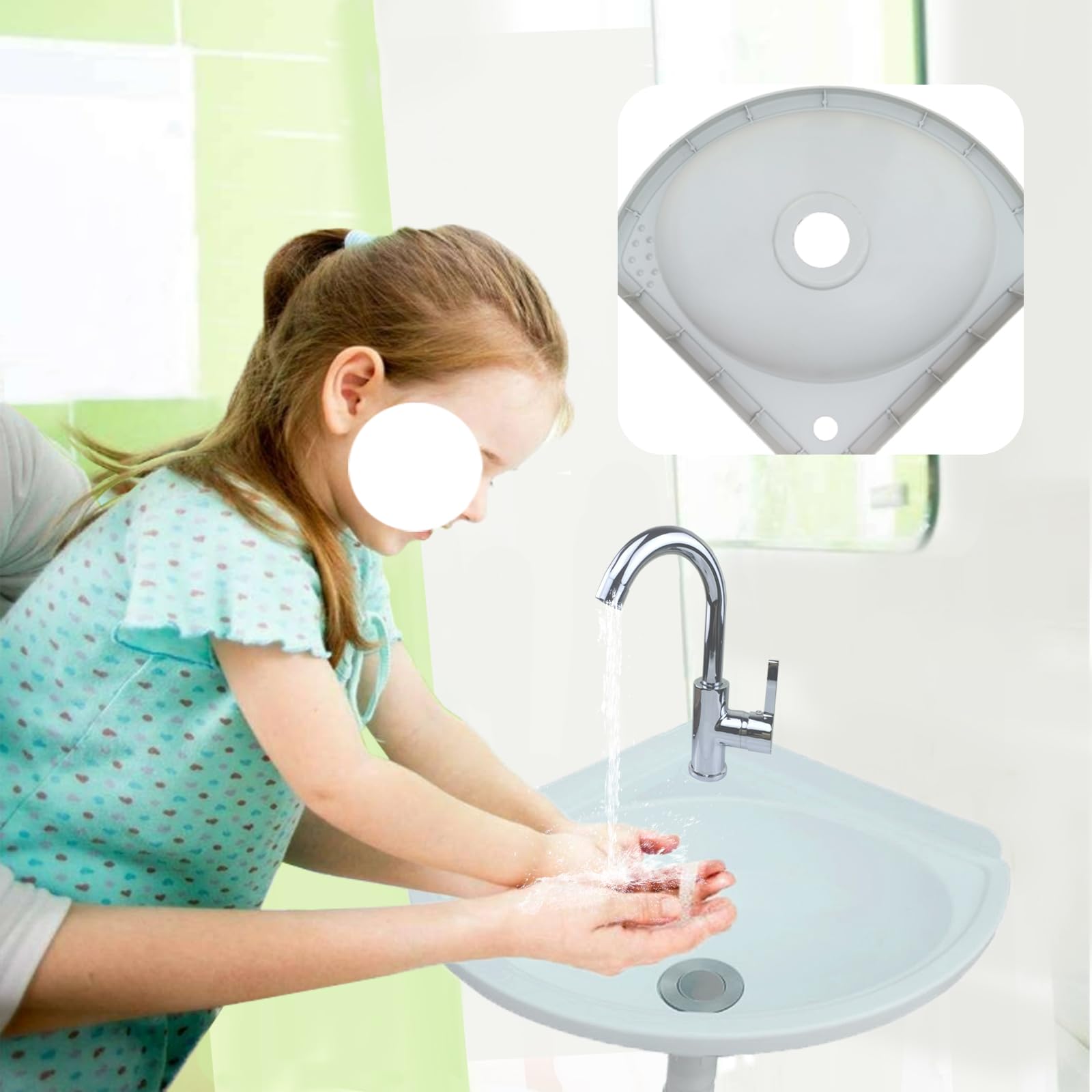 Amazon | TYTFTDLD 三角形プラスチック製洗面器、壁掛け式簡易洗面器