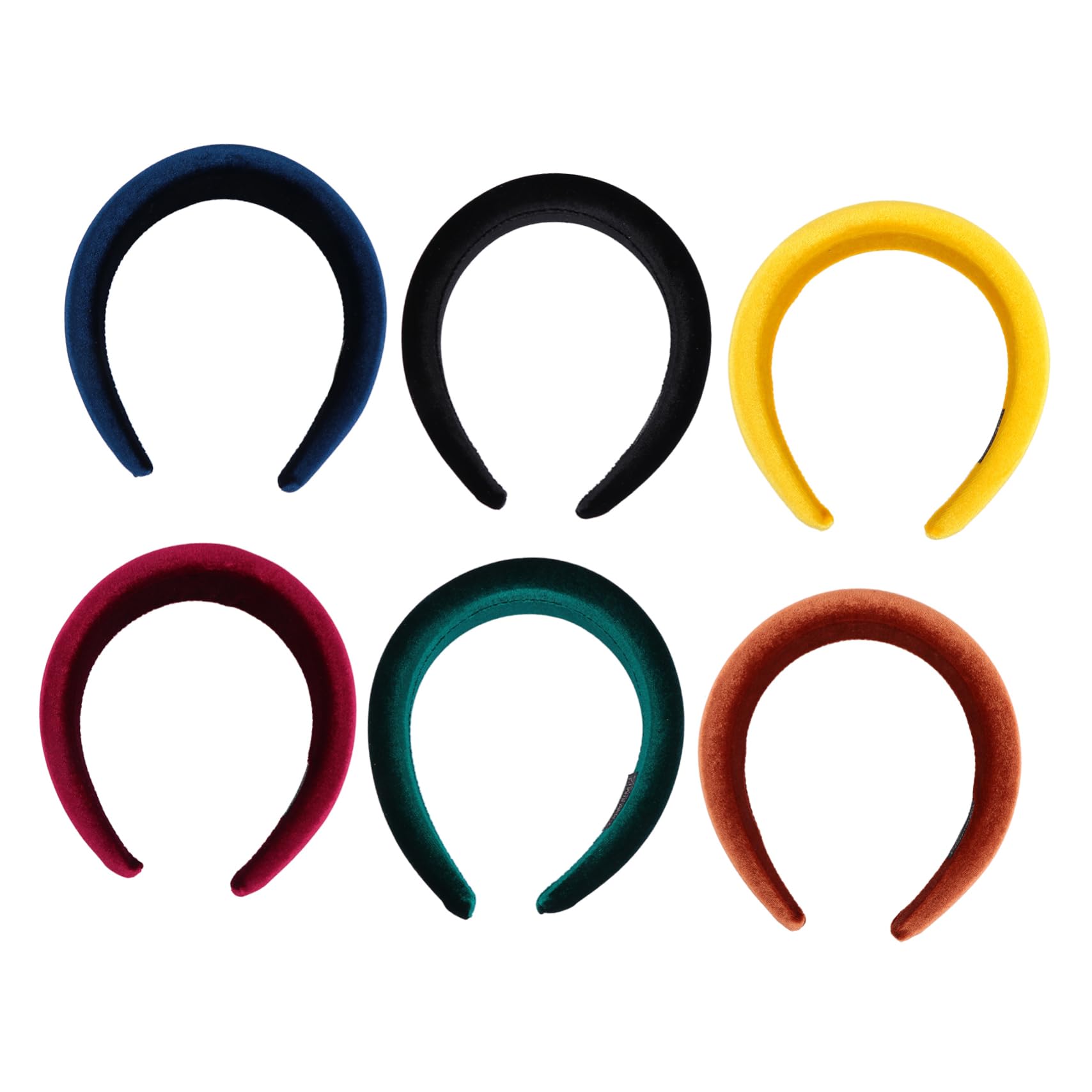 6piezas Diademas De Terciopelo Acolchadas Para Mujeres Accesorios De Pelo Anchas Diadema De Invierno