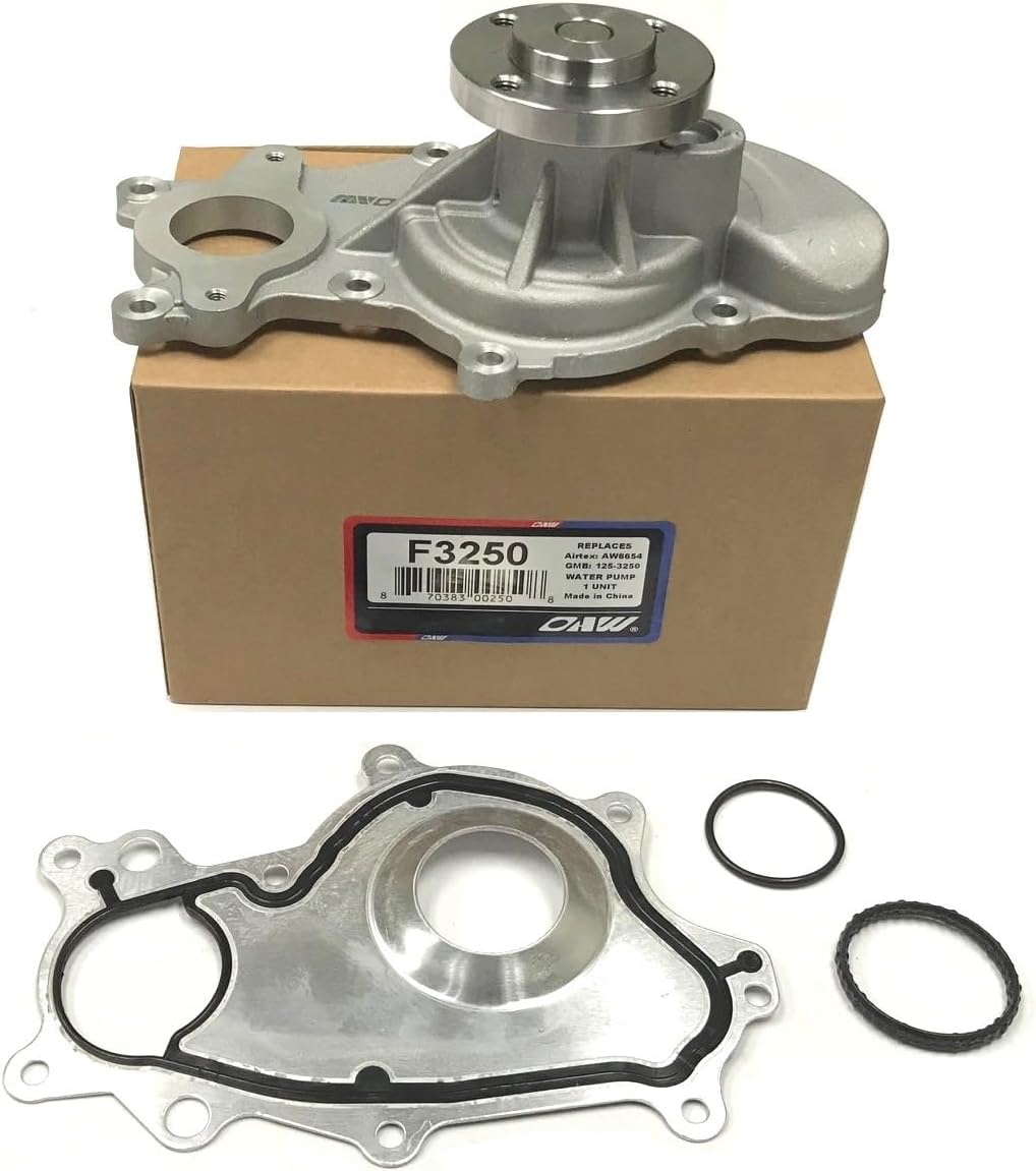 OAW F3250 Water Pump [4-Bolt Pulley Flange] for Ford 3.5L-V6 on 2011 2012 2013 2014 2015 2016 F150 15-17 Expedition Navigator (Check before Purchase If you have 3 or 4 Bolts flange)