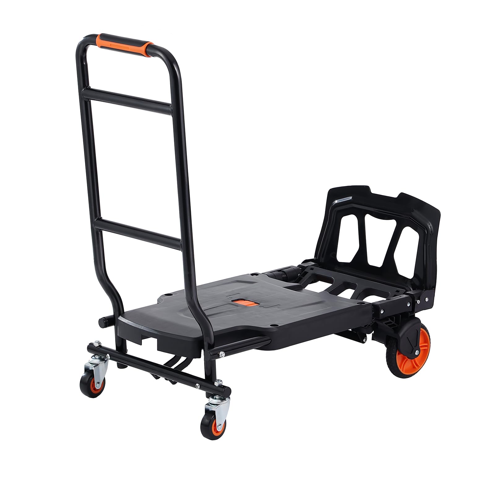 VEVOR Carrello a Mano Pieghevole in Alluminio, Carrello Portacarichi Max. 136kg, Piattaforma Ruote per Trasporto di Merci da Magazzino