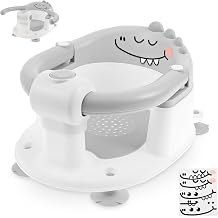Non-Slip Baby Bath Seat for Babies 6 Months Plus with 4 Strong Suction Cups, One-Touch Armrest Unlock, Infant Sit Up Bathtub Chair, Toddler Bath Support Seat