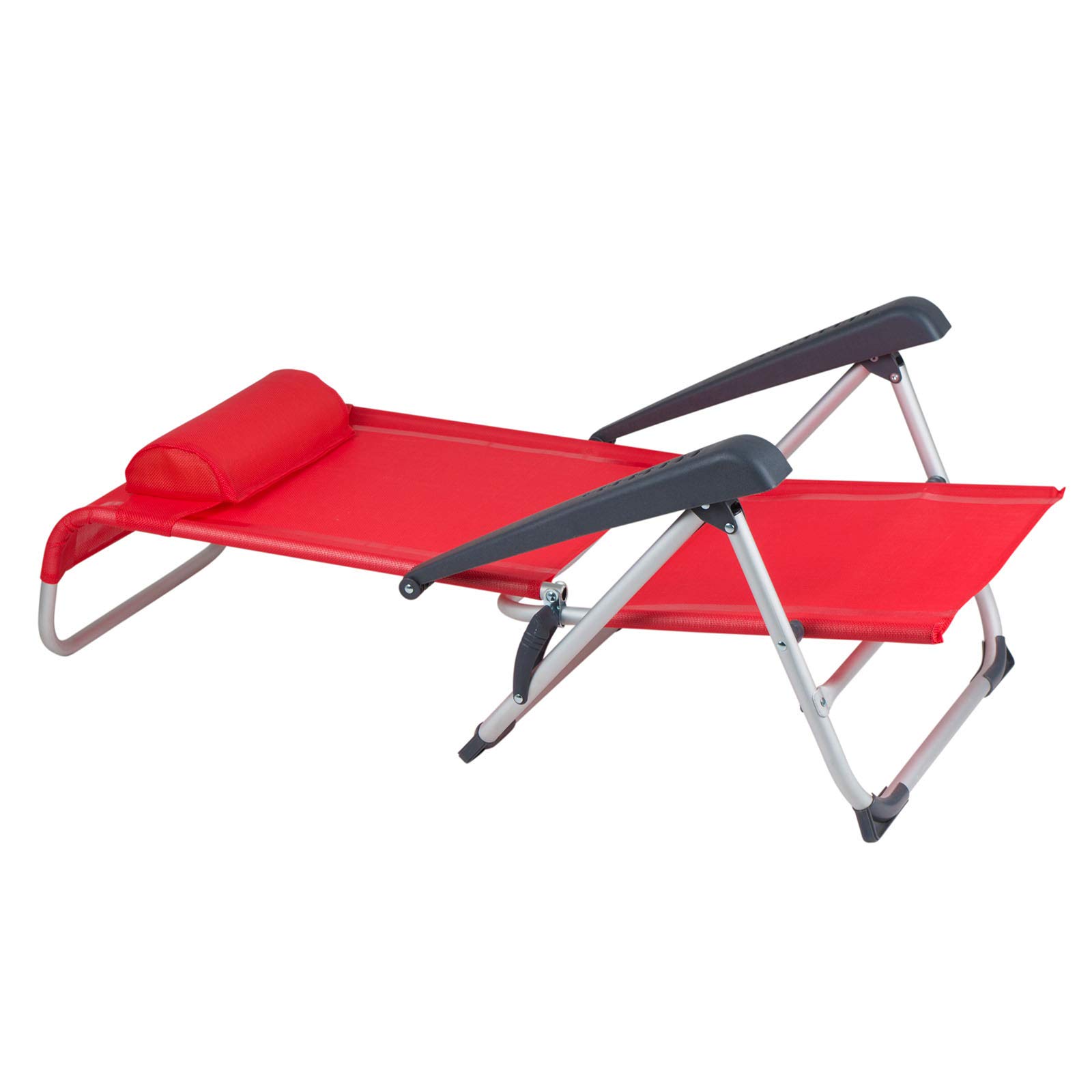 Bo-Camp Aluminiowe krzesło plażowe, leżak kempingowy, składany, krzesło ogrodowe, niski poziom 100 kg