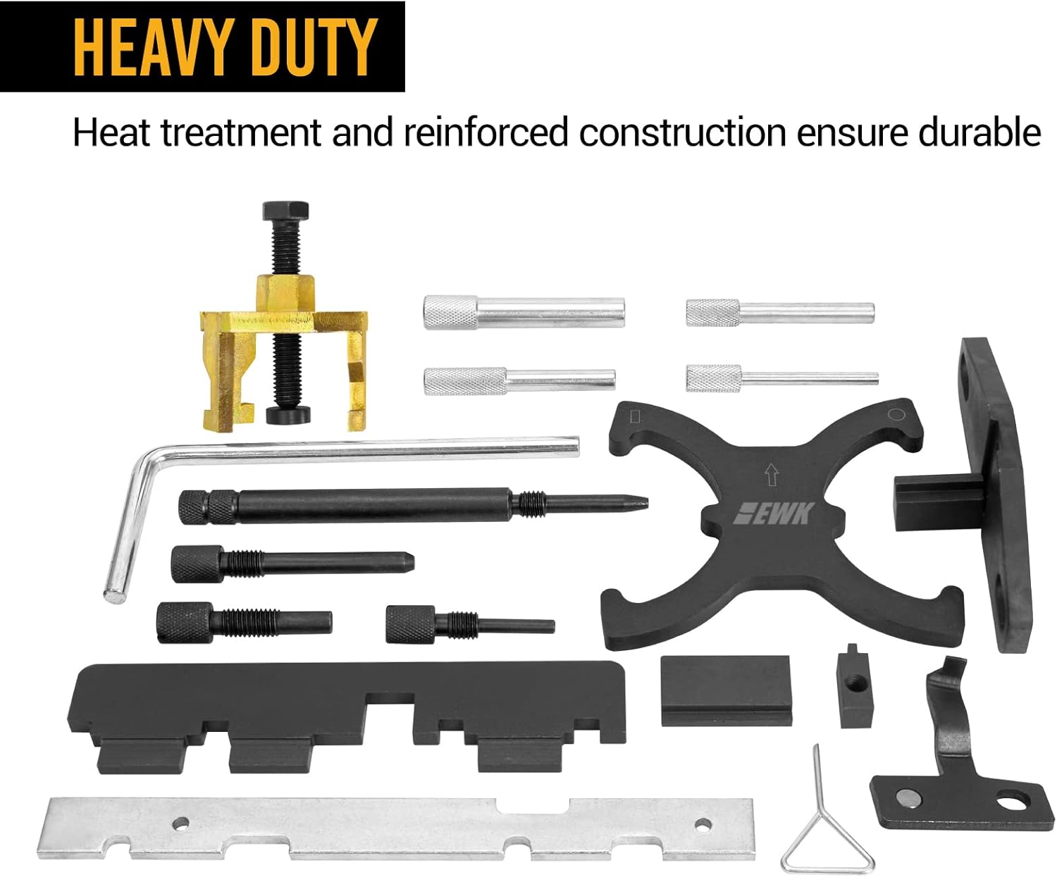 EWK Camshaft Alignment & Timing Tool Kit for Ford 1.25–2.0L 16V Engines, Camshaft and Flywheel Locking Set Compatible with Focus, Fiesta, Fusion, Escape and Select Volvo Models