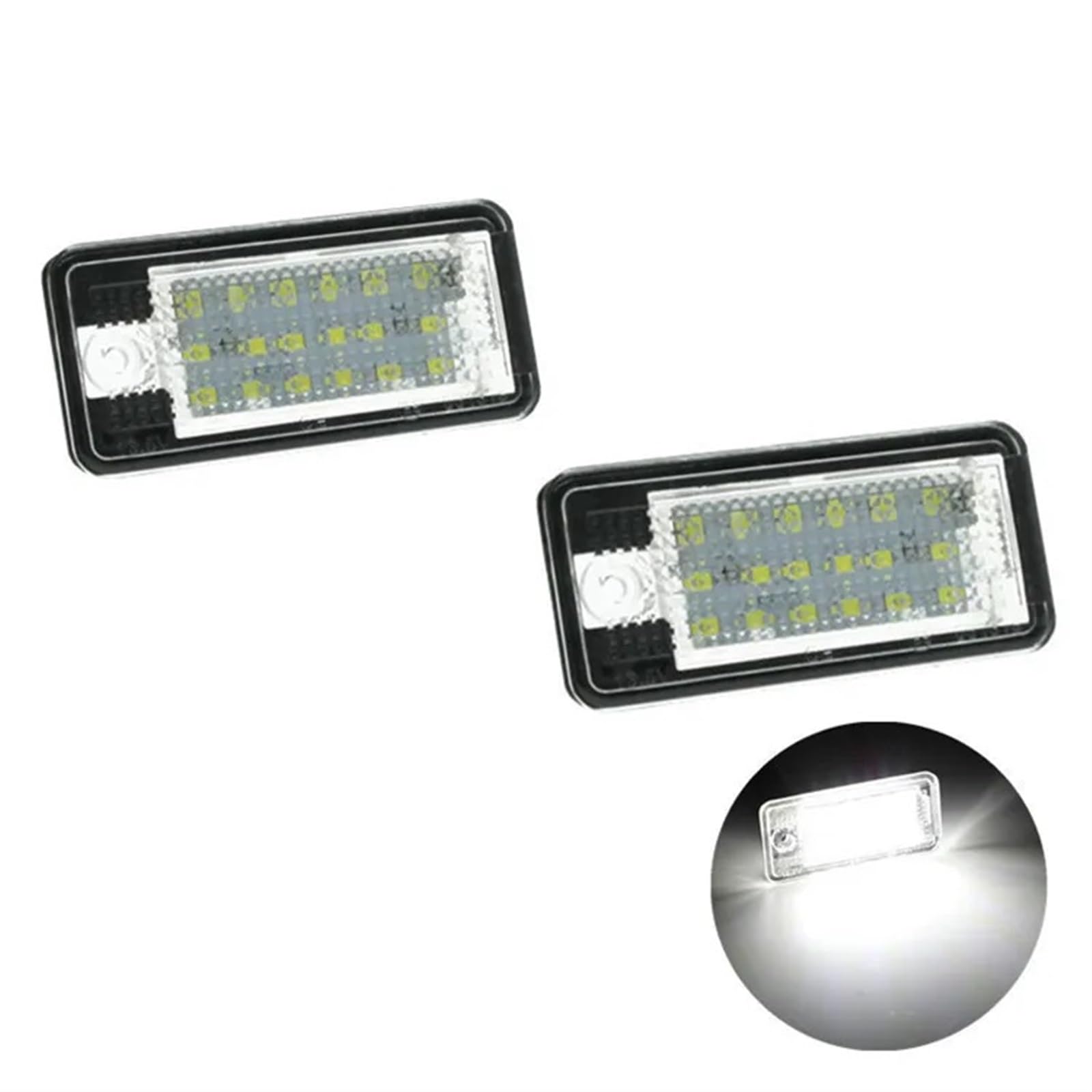 Luces LED matricula Luces LED para matrícula de Coche para A3/S3 A3 Cabriolet A4/S4 B6 A4/S4 B7 A6/C6 S6 A8/S8 Q7 RS4 RS6 Plus Lámpara Luz Matrícula
