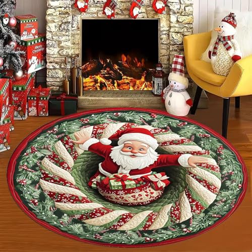 Alfombras navideñas para interiores de salón y dormitorio con efecto 3D 7