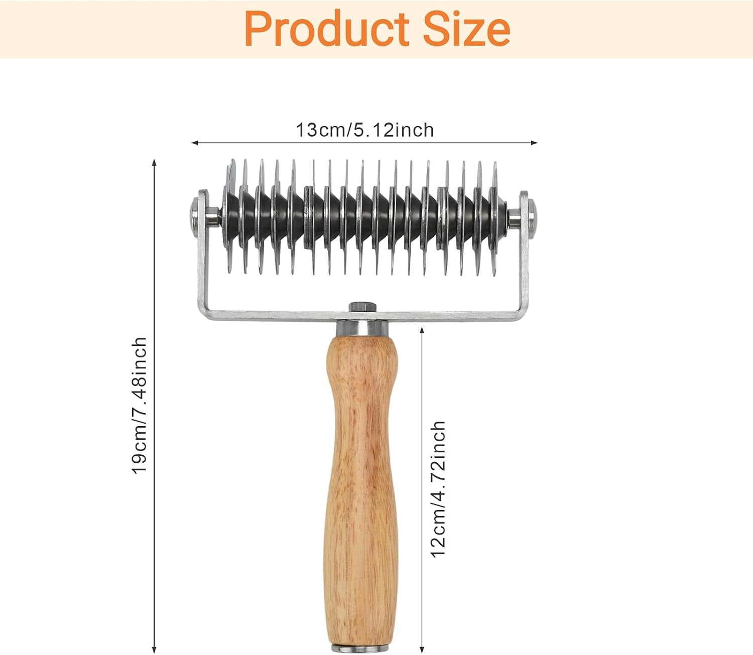 Lattice Pastry Cutter, Stainless Steel Pastry Lattice Roller Cutter Pastry Dough Cutter Wood Handle Lattice Pie Crust Cutter Pastry Cutter Tool for Wellington Pizza Crust