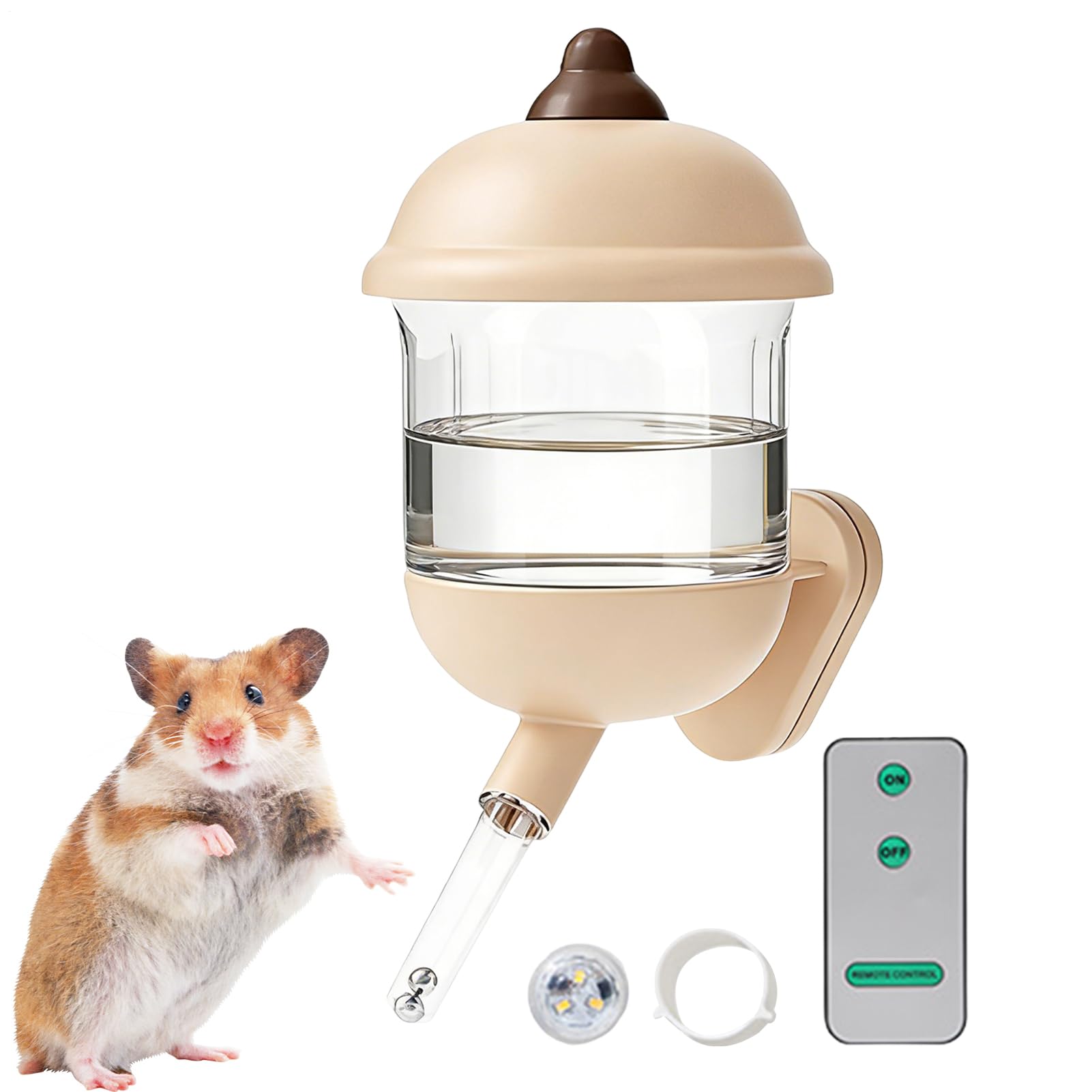 Biberón para animales pequeños con sistema antigoteo magnético y luz nocturna de 170 ML