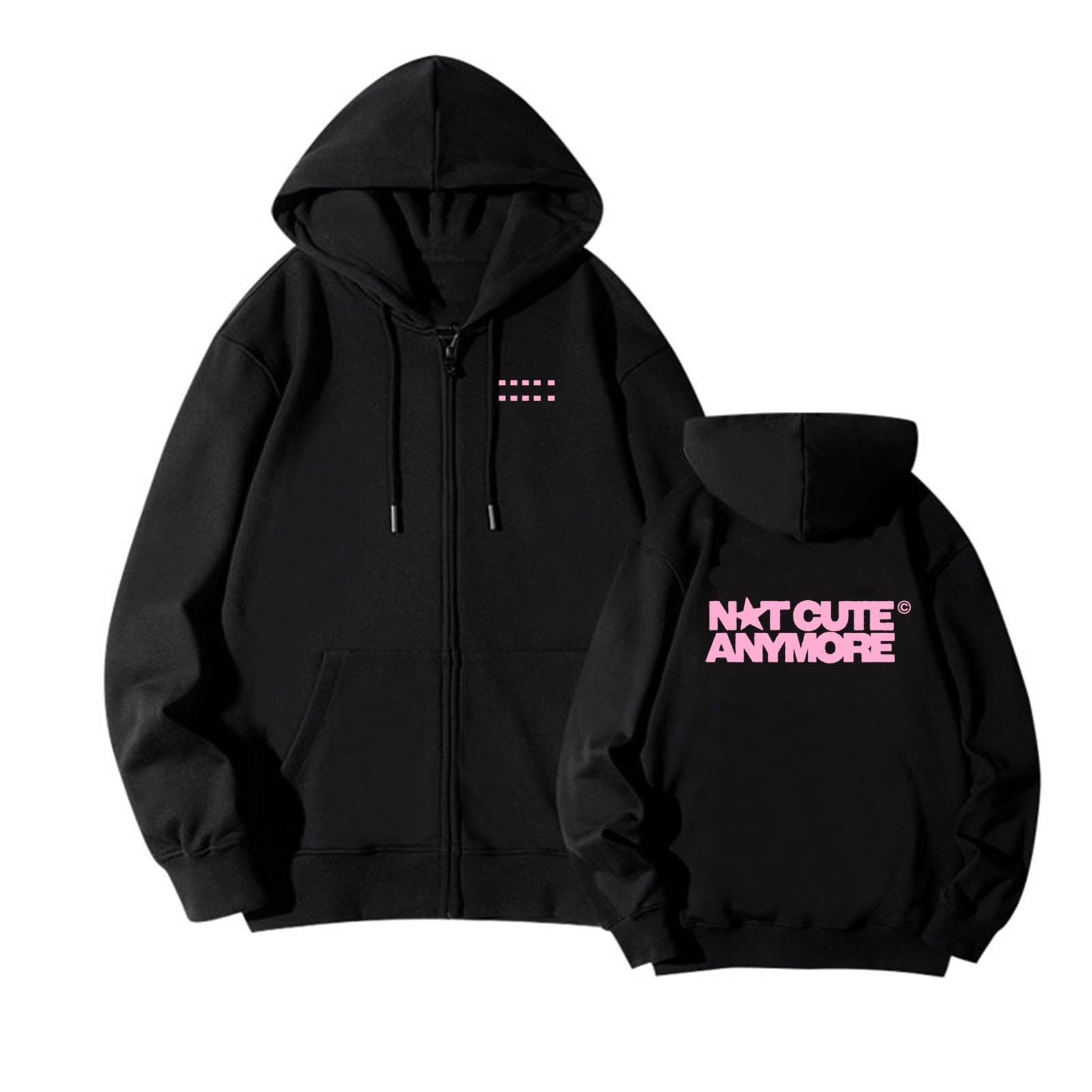 Not Cute Anymore Sweat à Capuche en Coton Support imprimé Merch Sweat-Shirt Fermeture éclair Chemises Unisexes