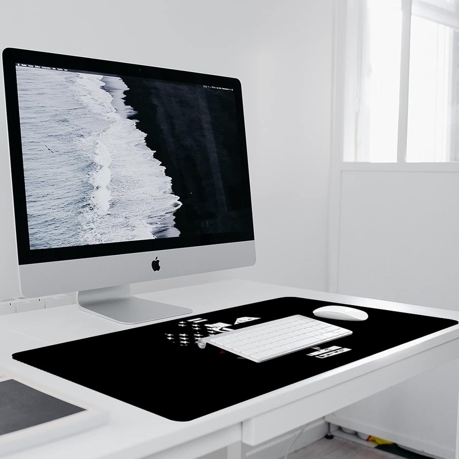 EMS Star of Life Extended Mouse Pad Gaming Desk Pads Keyboard Mat with Stitched Edges, Non-Slip Rubber Base 40x90cm
