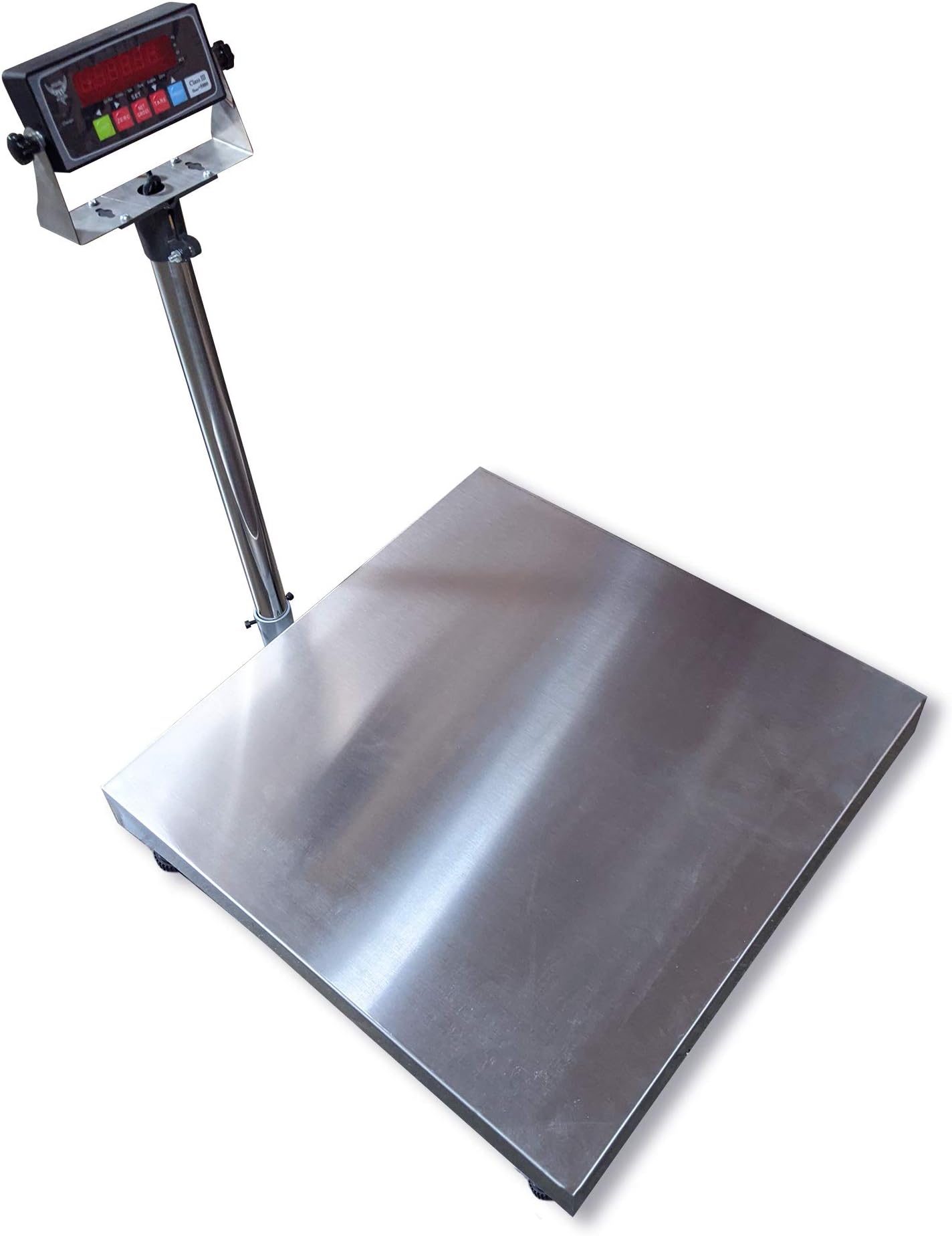PEC TOOLS Bench Scale/Stainless Steel Postal Scale/Large Platform with NTEP Approval Indicator (18” x 24”)