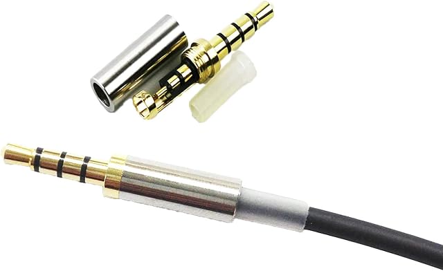KetDirect Gold 4 Pole 3.5mm Male Repair headphone Jack Plug Metal Audio Soldering & Spring