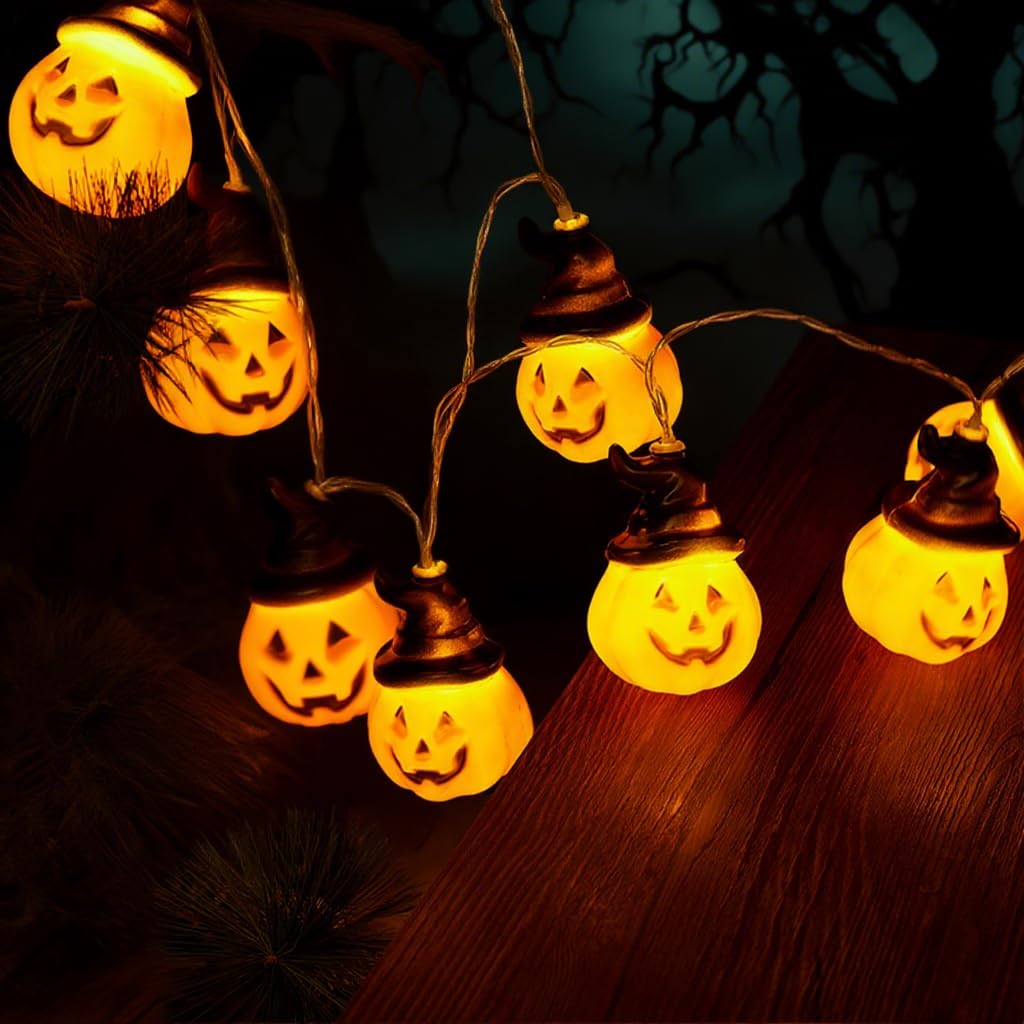 Photo 1 of xfbbchh 10 LED Pumpkin String Lights - 1.5m Halloween Decorations