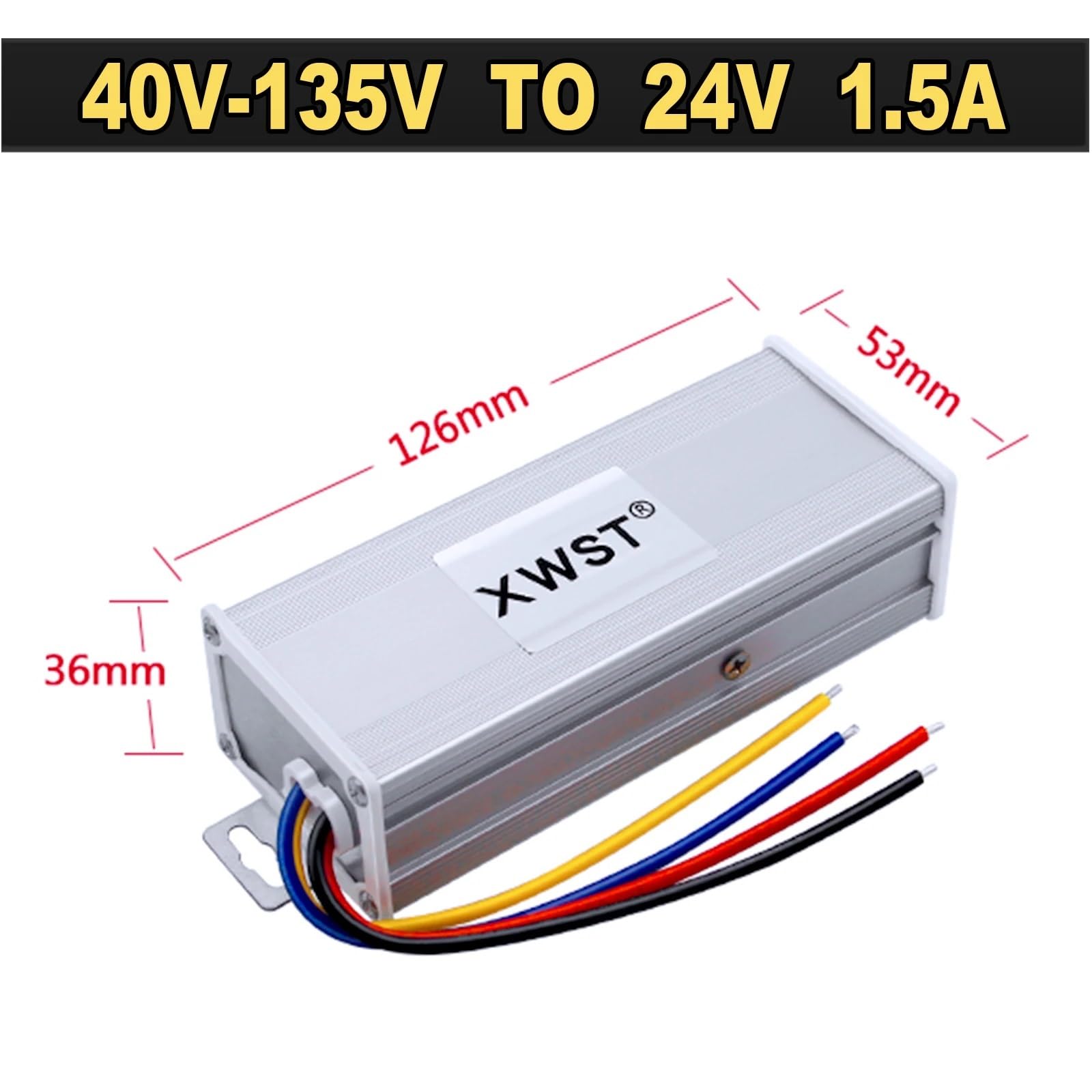 Izolowany konwerter DC 40-135V 48V 60V 90V 110V 120V do 24V Regulator napięcia 1-5A Moduł Step down Converter (1,5A aluminium SL,40-135V)