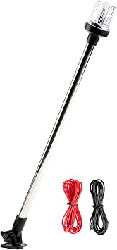 EVERBEAM P800 Adjustable Stainless Steel Anchor Light for Fishing Boats and Marine Vessels - Gives 360 Degree Visibility for 3 Nautical Miles - Weatherproof Fold Down 36pc LED inc. Fittings and Manual