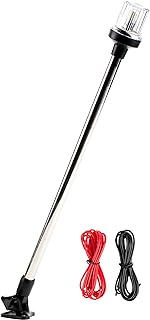 EVERBEAM Adjustable Stainless Steel Anchor Light for Fishing Boats and Marine Vessels - Gives 360 Degree Visibility for 3 Nautical Miles - Weatherproof Fold Down 36pc LED inc. Fittings and Manual