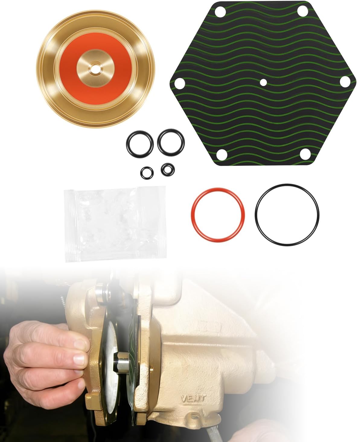 0794062 Relief Valve Repair Kit with Lubricant Compatible with 909 M1 / LF909M1 (1-1/4" - 2"), Rubber Parts Kit Replaces 0887141, Fits for Grainger 818DD1, 818DD7, 818DE2