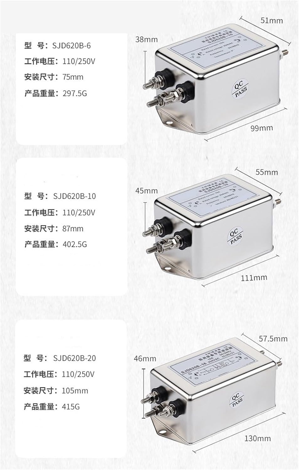 710B AC Power Supply Filter 220V Anti-Interference Purifier EMI electromagnetic Medical | 2SJD620B-6A