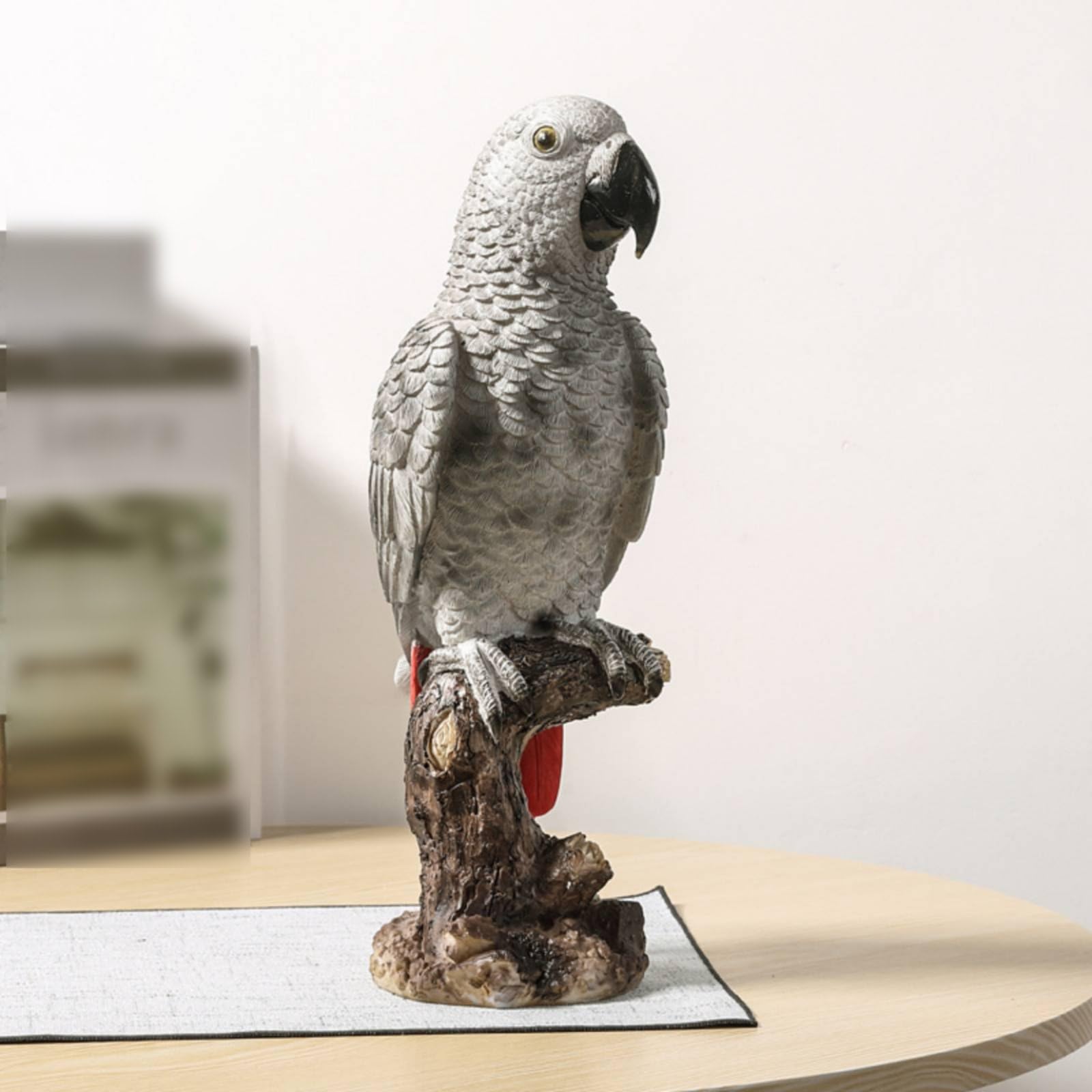Amazon.co.jp: Benboo ヨウムの置物 精巧な作り リアルな鳥の彫刻 樹脂