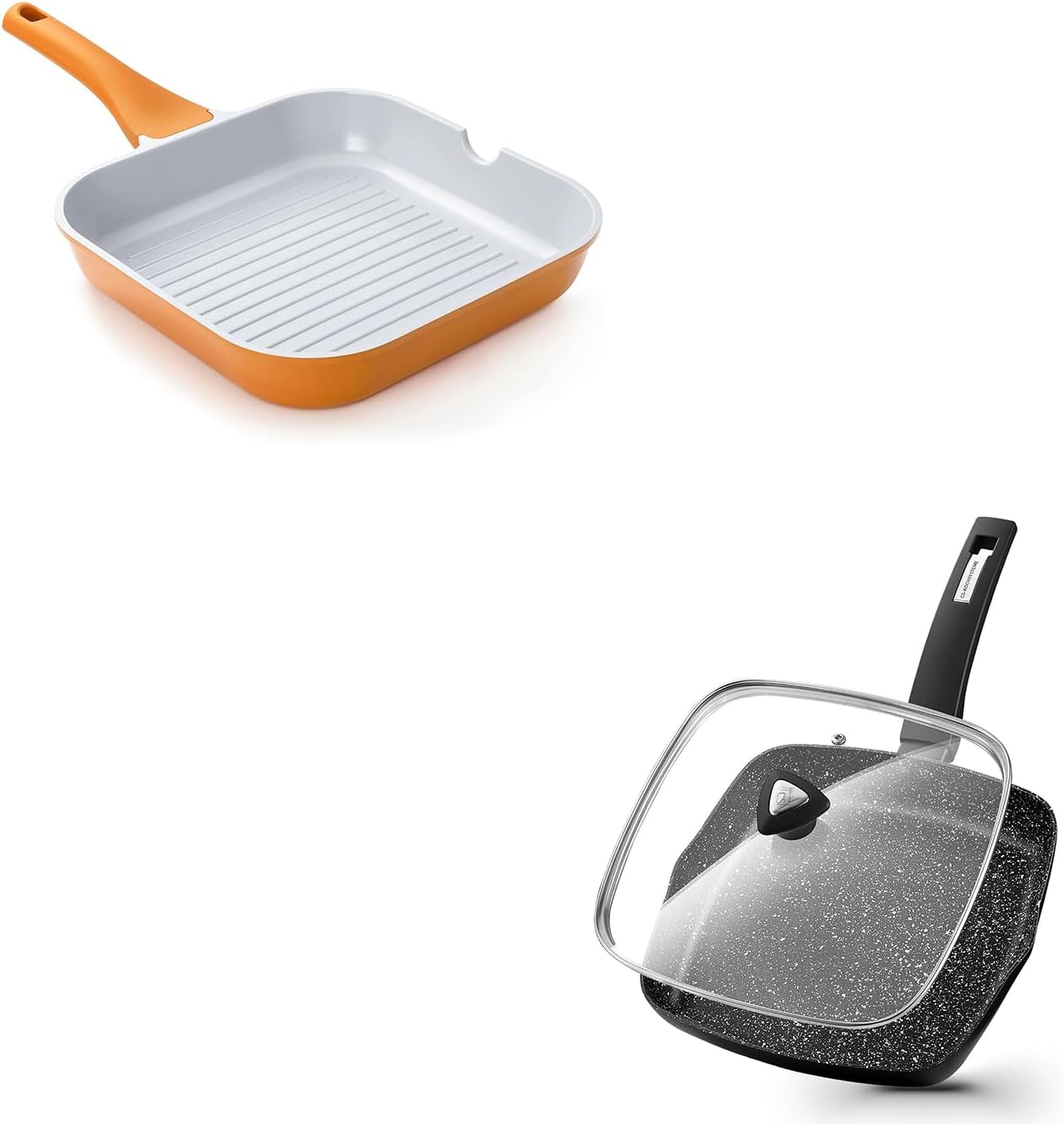 KOCH SYSTEME CS Nonstick Grill Pan 11 Inch & 9.5 Inch Grill Pan, Bakelite Handle, Compatible with All Stovetops, Toxic-Free, PTFE & PFOA Free