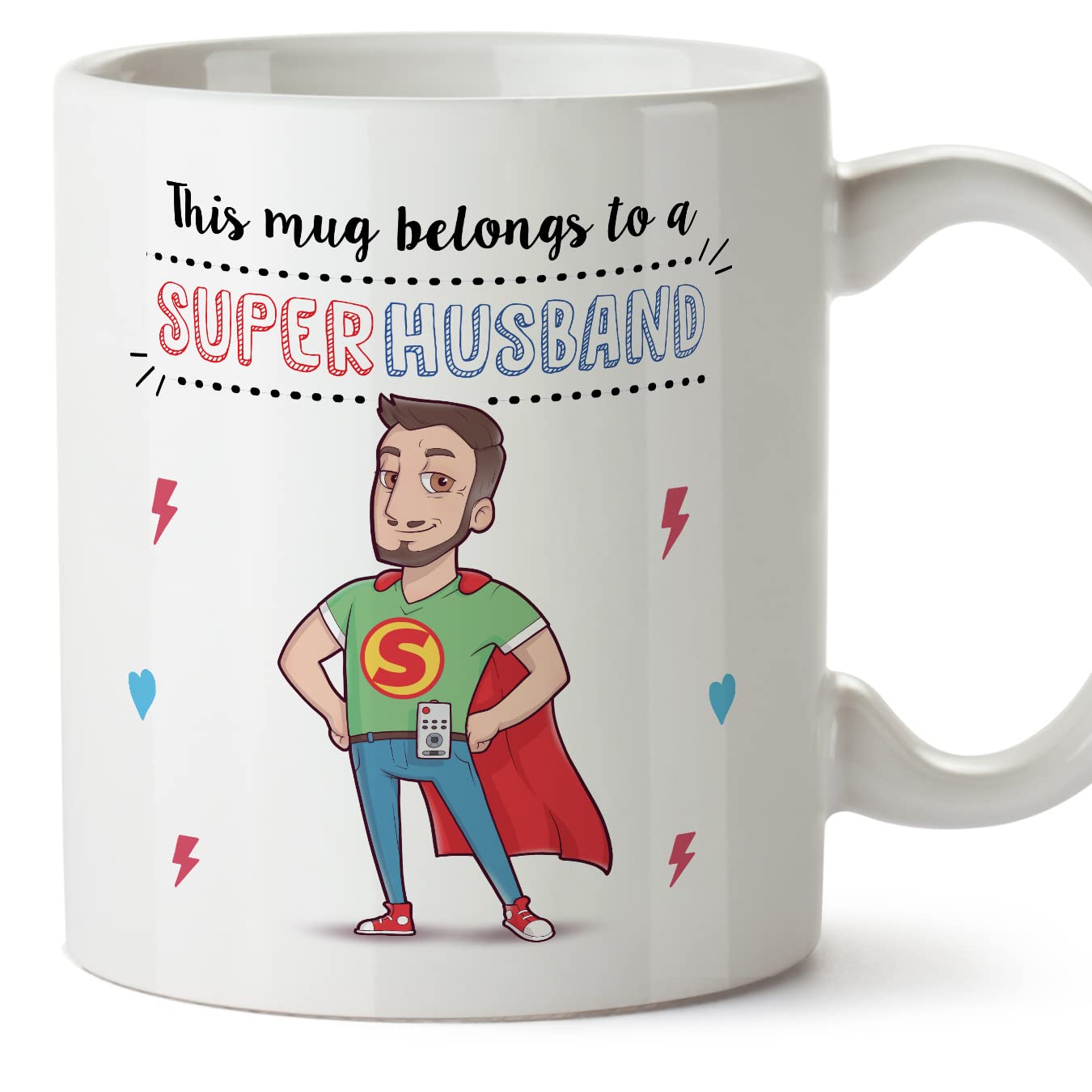 MUGFFINS Husband Mug - in English - Super Family - Funny Gift - Ceramic 11oz Mug