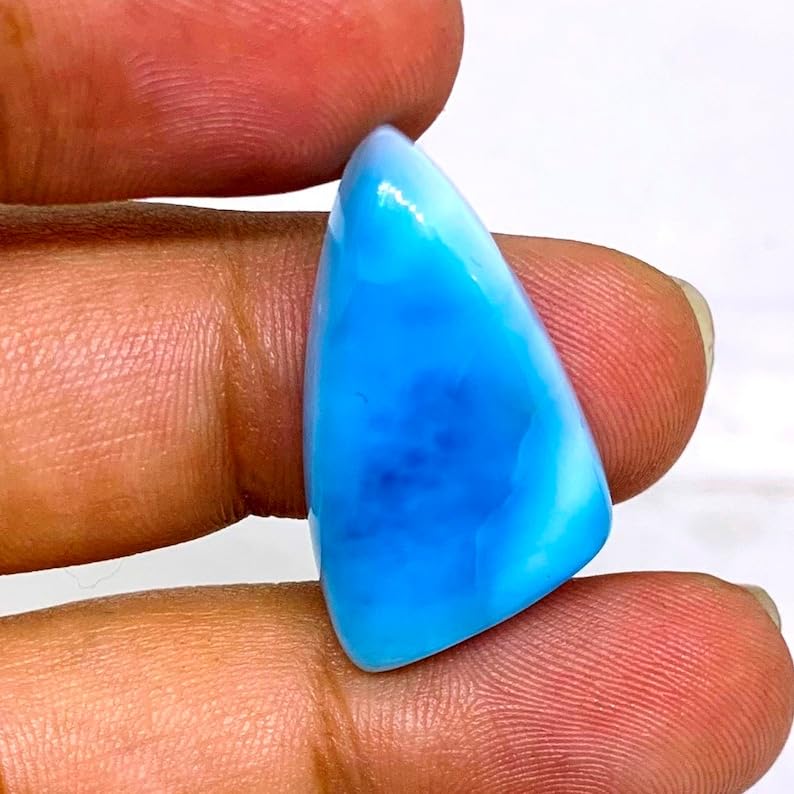 Cabochon Larimar triangle 28x15x6mm pour création de bijoux de litothérapie - 2