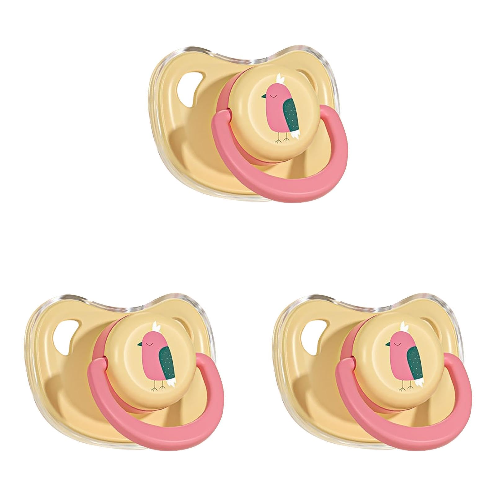 3Pcs New Calming Dog Pacifier Chew Toy, Dog Chewing Pacifier, Pet Silicone Chew Toy for Small Dog Cats (3 PCS, Orange)