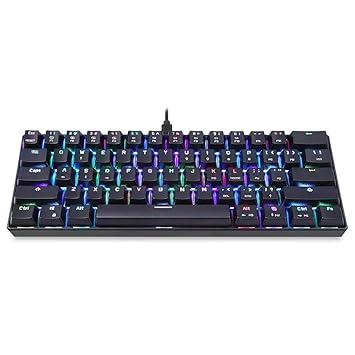 Decdeal CK61 RGB Mechanical Gaming Keyboard OUTMU Blue Switches Keyboard 61 Keys Anti-ghosting with Backlight for Gaming Black