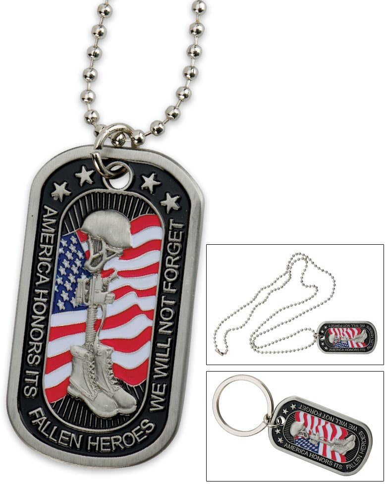 Eagle Crest Fallen Heroes Commemorative Dog Tag,Multi-Color,2" x 1.25"