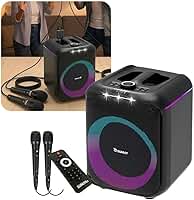 Black Box Sumay 380w Caixa De Som Amplificada Potente Com Controle Remoto Karaokê Com 2 Microfones Com Fio
